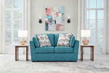 Keerwick Sofa, Loveseat, Chair and Ottoman in Teal - PKG018551