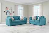 Keerwick Sofa, Loveseat, Chair and Ottoman in Teal - PKG018551