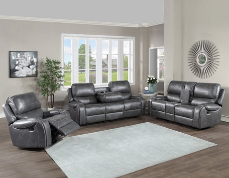 Keily Grey 3 Piece Manual Motion Set(Sofa, Loveseat & Chair) - SET | KE800SG | KE800CLG | KE800CG