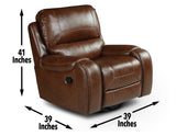 Keily Manual Swivel Glider Recliner, Brown from Steve Silver - Luna Furniture