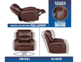 Keily Manual Swivel Glider Recliner, Brown from Steve Silver - Luna Furniture