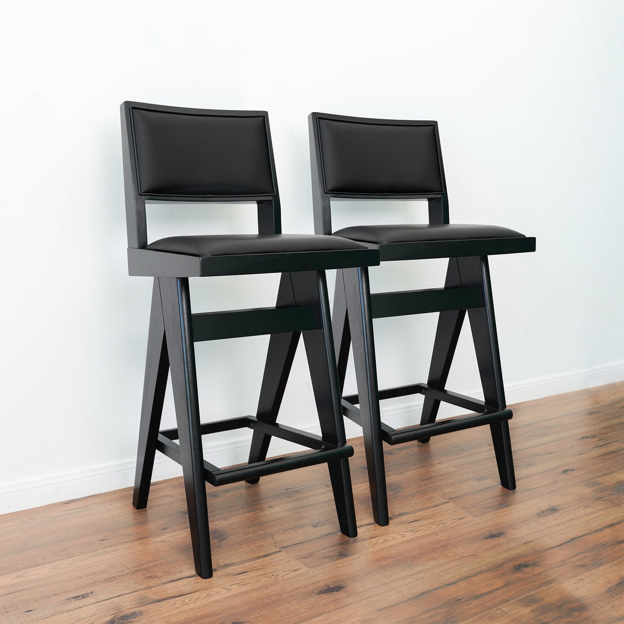 Keira Black PU Bar Stool (Set of 2) - STL00801101