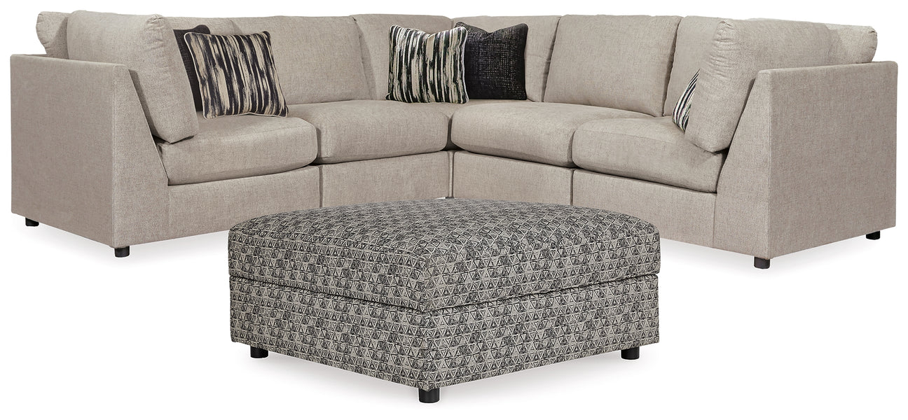 Kellway 5-Piece Sectional with Ottoman in Bisque from Ashley - Luna Furniture