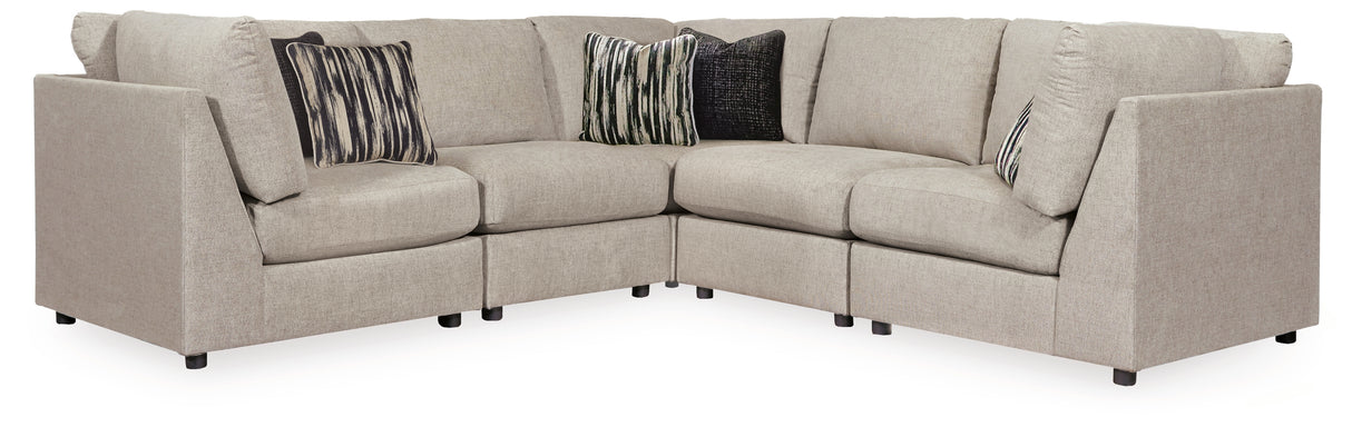 Kellway 5-Piece Sectional with Ottoman in Bisque - PKG016175