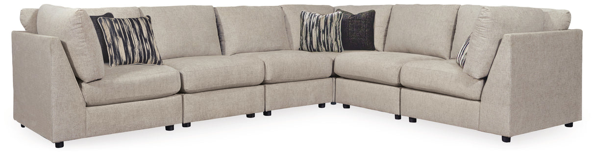 Kellway 6-Piece Sectional with Ottoman in Bisque - PKG016173