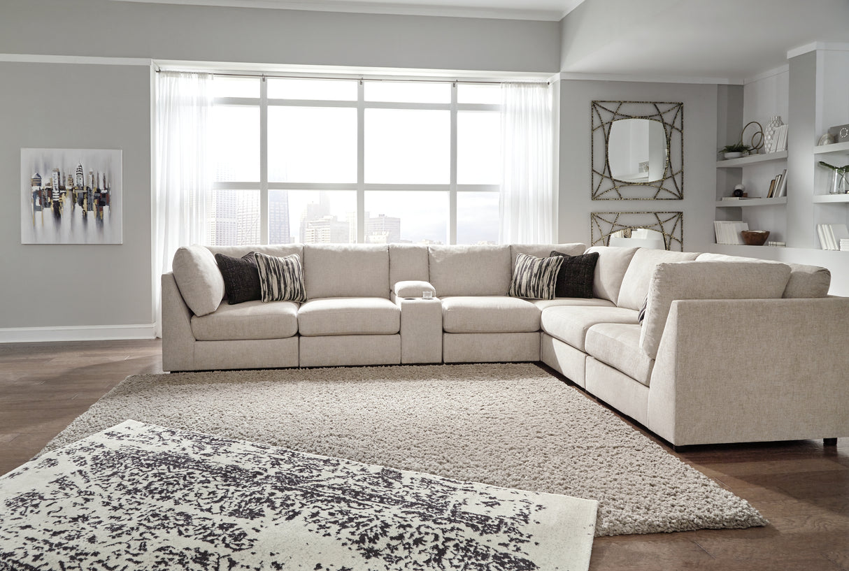 Kellway 7-Piece Sectional with Ottoman in Bisque - PKG016174