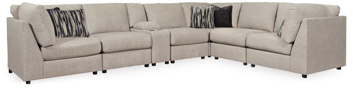 Kellway 7-Piece Sectional with Ottoman in Bisque - PKG016174