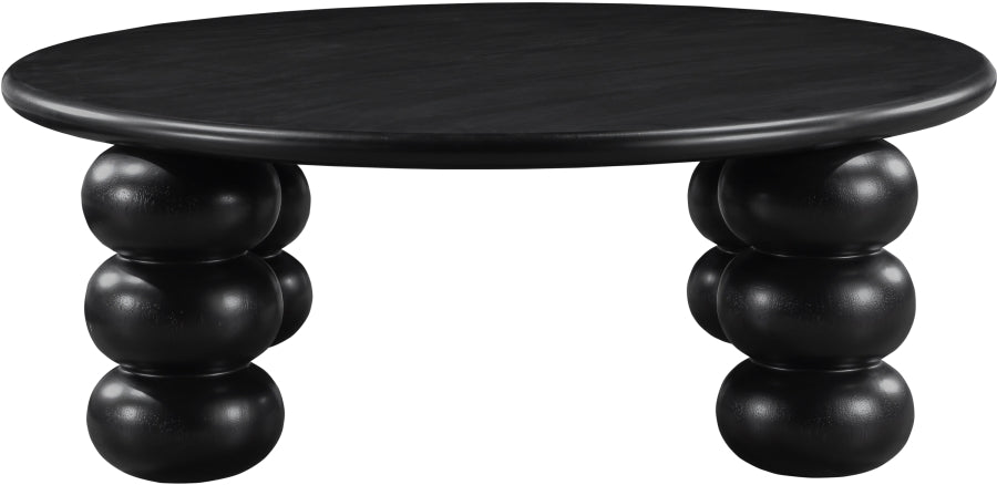 Kelvin Rubberwood and Oak Veneer Coffee Table in Black from Meridian - Luna Furniture