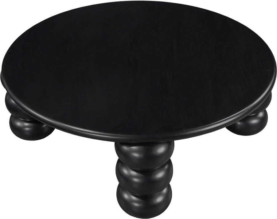 Kelvin Rubberwood and Oak Veneer Coffee Table in Black from Meridian - Luna Furniture