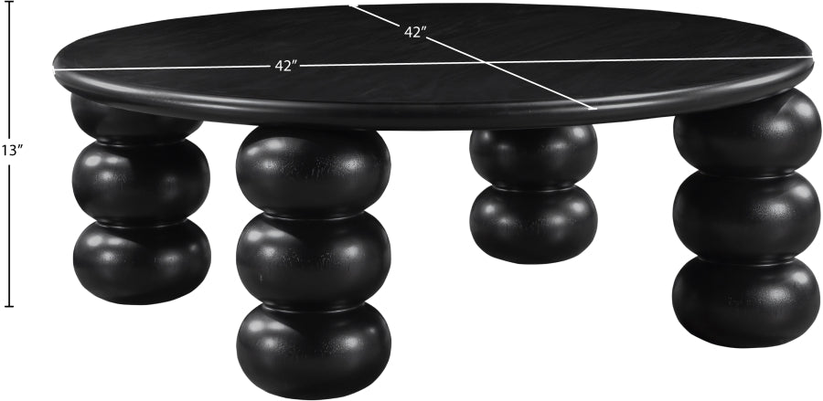 Kelvin Rubberwood and Oak Veneer Coffee Table in Black from Meridian - Luna Furniture