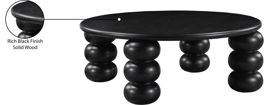 Kelvin Rubberwood and Oak Veneer Coffee Table in Black from Meridian - Luna Furniture