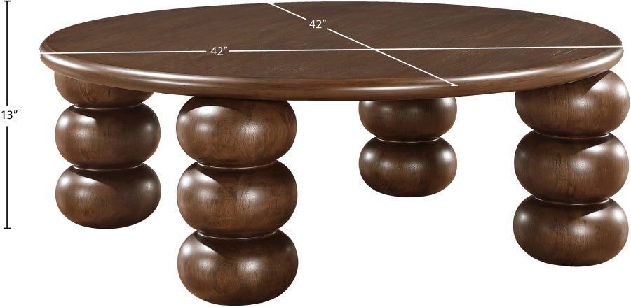 Kelvin Rubberwood and Oak Veneer Coffee Table in Brown from Meridian - Luna Furniture