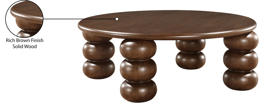 Kelvin Rubberwood and Oak Veneer Coffee Table in Brown from Meridian - Luna Furniture