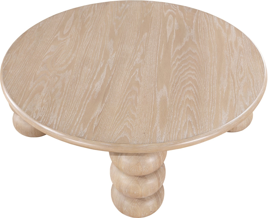 Kelvin Rubberwood and Oak Veneer Coffee Table in Natural from Meridian - Luna Furniture