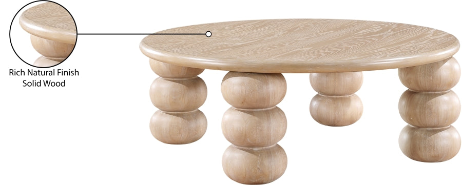 Kelvin Rubberwood and Oak Veneer Coffee Table in Natural from Meridian - Luna Furniture