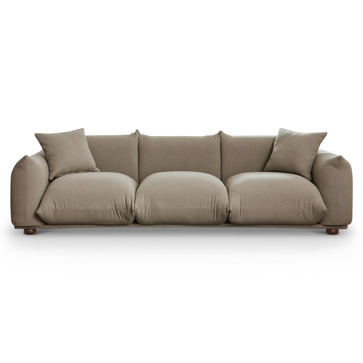 Kely 100'' Mocha Boucle Upholstered Sofa - SOF00300102