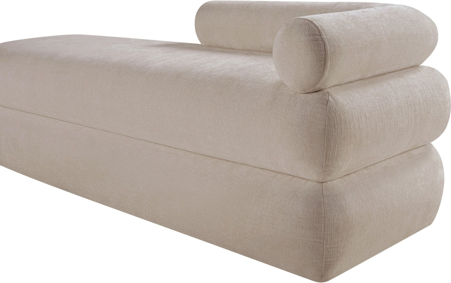 Kennedy Chenille Fabric Bench in Beige from Meridian - Luna Furniture