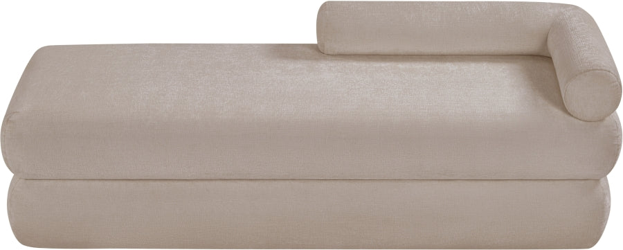 Kennedy Chenille Fabric Bench in Beige from Meridian - Luna Furniture