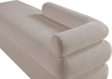 Kennedy Chenille Fabric Bench in Beige from Meridian - Luna Furniture