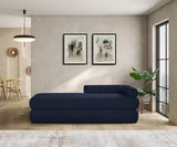 Kennedy Chenille Fabric Bench in Blue from Meridian - Luna Furniture