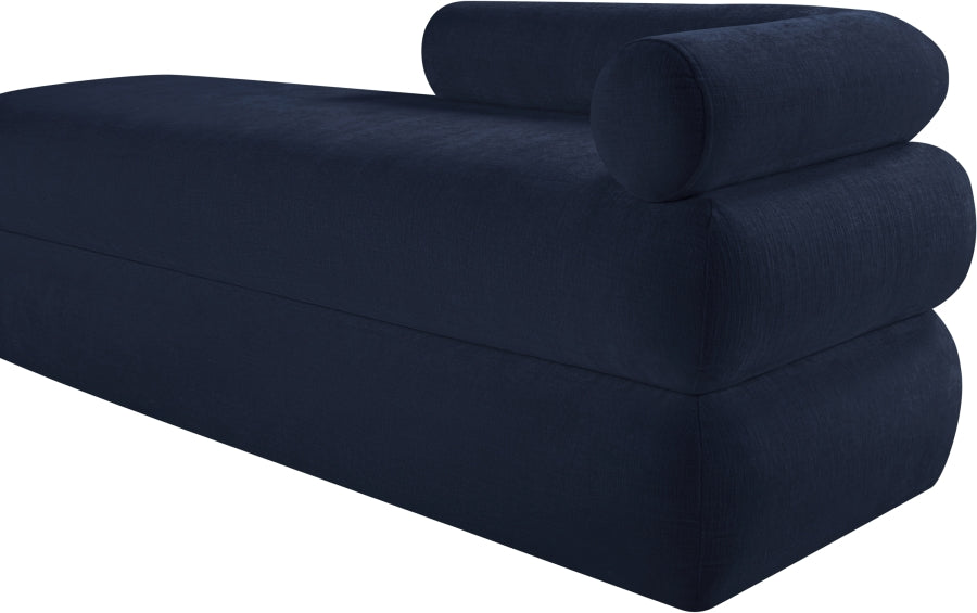 Kennedy Chenille Fabric Bench in Blue from Meridian - Luna Furniture