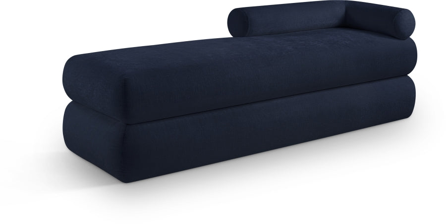 Kennedy Chenille Fabric Bench in Blue from Meridian - Luna Furniture