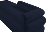 Kennedy Chenille Fabric Bench in Blue from Meridian - Luna Furniture