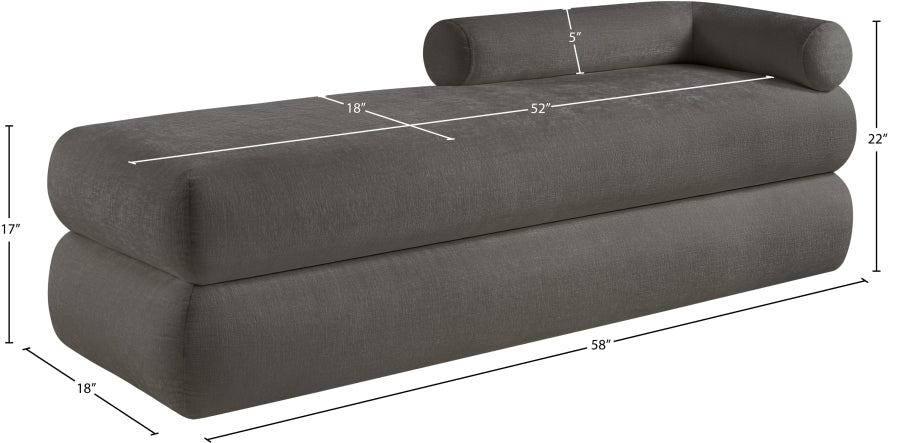 Kennedy Chenille Fabric Bench in Grey from Meridian - Luna Furniture