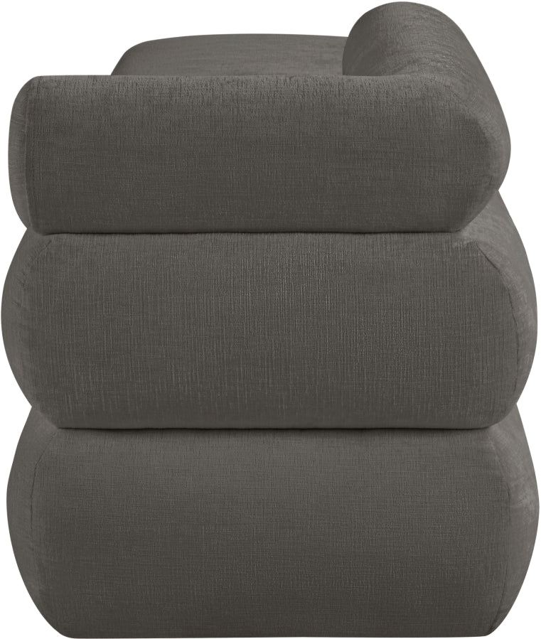 Kennedy Chenille Fabric Bench in Grey from Meridian - Luna Furniture