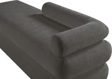 Kennedy Chenille Fabric Bench in Grey from Meridian - Luna Furniture