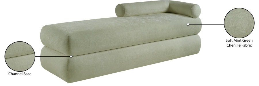 Kennedy Chenille Fabric Bench in Mint from Meridian - Luna Furniture