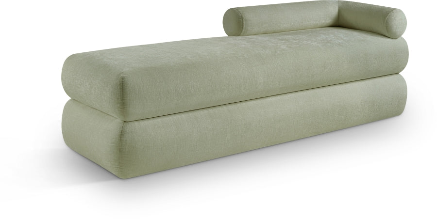 Kennedy Chenille Fabric Bench in Mint from Meridian - Luna Furniture