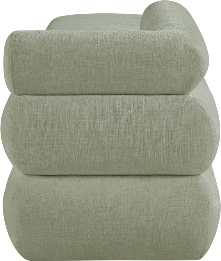 Kennedy Chenille Fabric Bench in Mint from Meridian - Luna Furniture