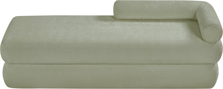 Kennedy Chenille Fabric Bench in Mint from Meridian - Luna Furniture