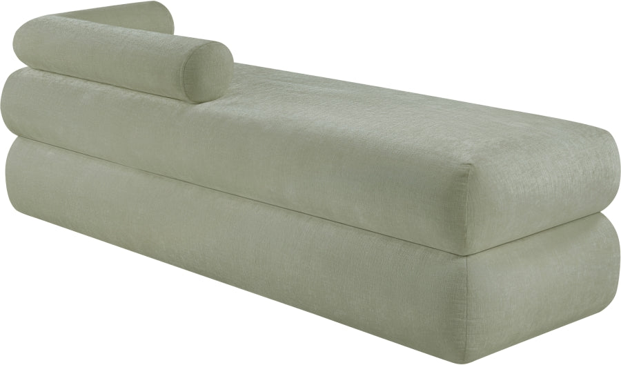 Kennedy Chenille Fabric Bench in Mint from Meridian - Luna Furniture