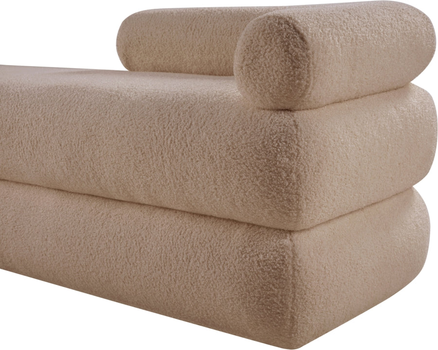 Kennedy Teddy Fabric Bench in Beige from Meridian - Luna Furniture