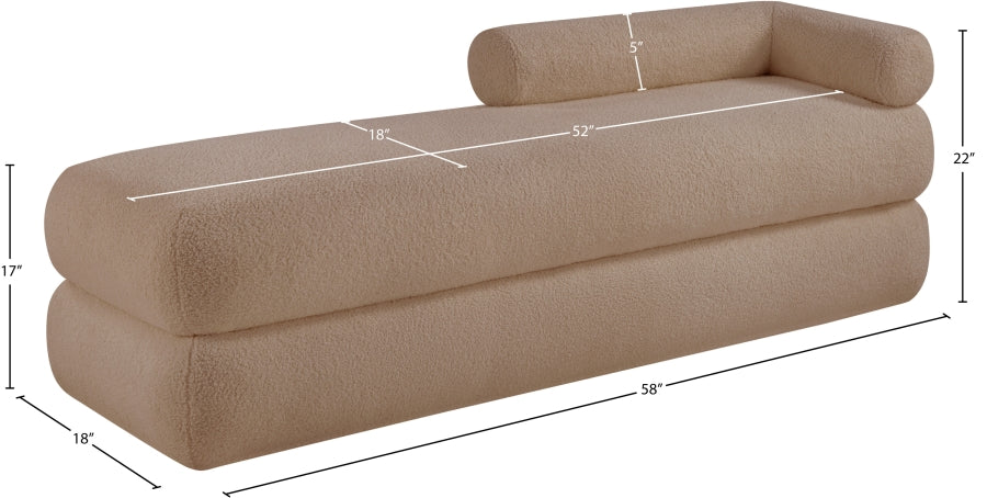 Kennedy Teddy Fabric Bench in Beige from Meridian - Luna Furniture