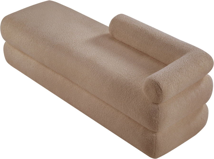 Kennedy Teddy Fabric Bench in Beige from Meridian - Luna Furniture