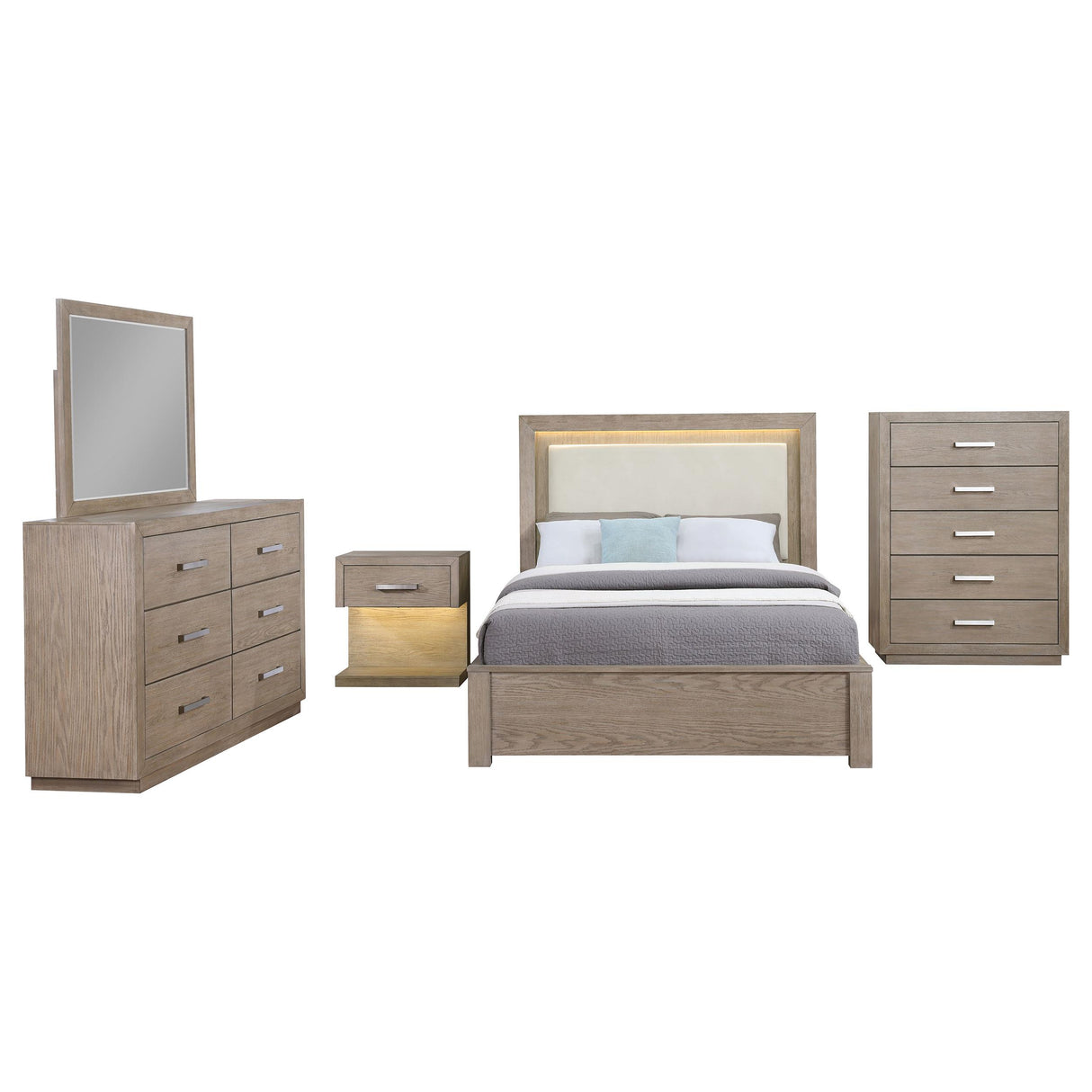 Kenora Barley Brown 5-Piece California King Bedroom Set from Coaster - Luna Furniture