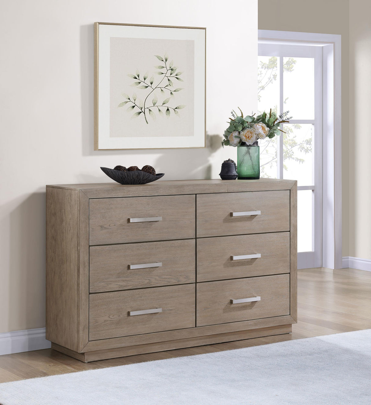 Kenora 6-drawer Dresser Barley Brown from Coaster - Luna Furniture