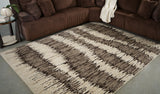 Keradon Cream/Brown Large Rug from Ashley - Luna Furniture