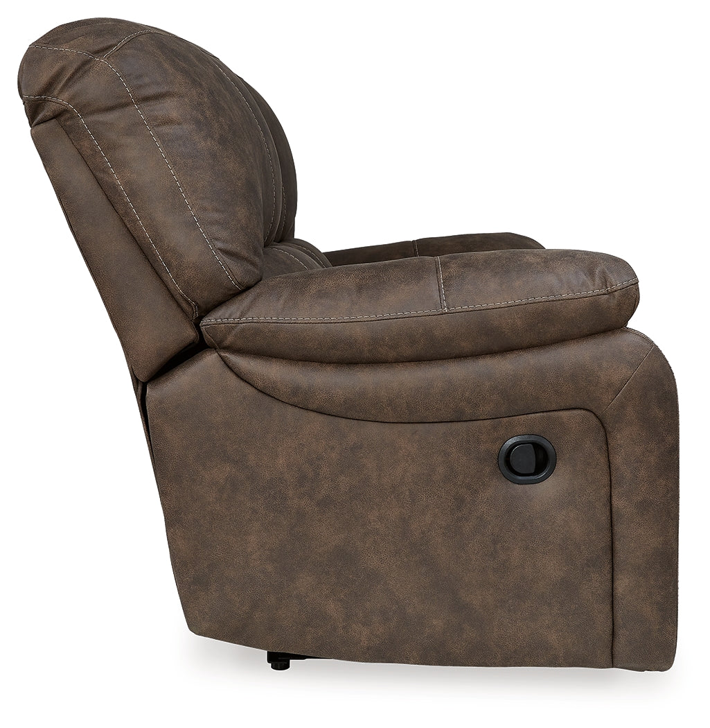 Kilmartin Sofa, Loveseat and Recliner in Chocolate - PKG015106