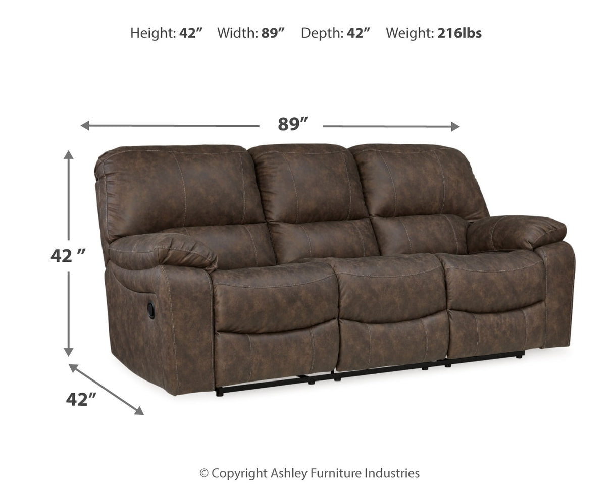 Kilmartin Sofa, Loveseat and Recliner in Chocolate - PKG015106