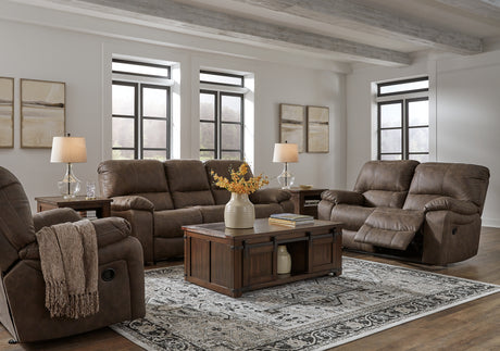 Kilmartin Sofa, Loveseat and Recliner in Chocolate - PKG015106