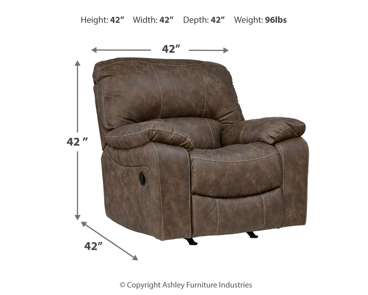 Kilmartin Sofa, Loveseat and Recliner in Chocolate - PKG015106