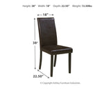 Kimonte 2-Piece Dining Room Chair in Dark Brown - PKG000078