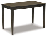 Kimonte Dining Table and 4 Chairs in Dark Brown - PKG013925