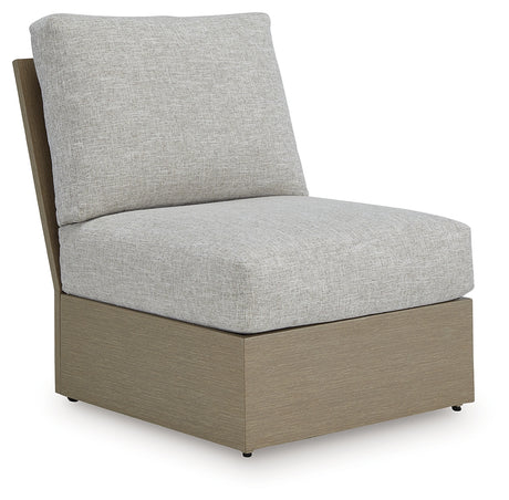 Kimpton Isle Brown/Beige Outdoor Armless Chair with Cushion - P704-846