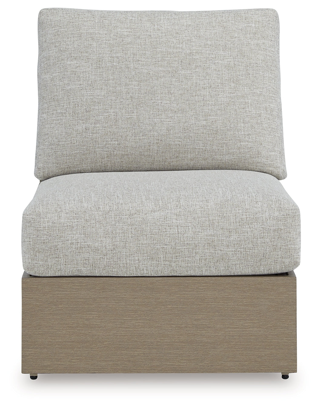 Kimpton Isle Brown/Beige Outdoor Armless Chair with Cushion from Ashley - Luna Furniture