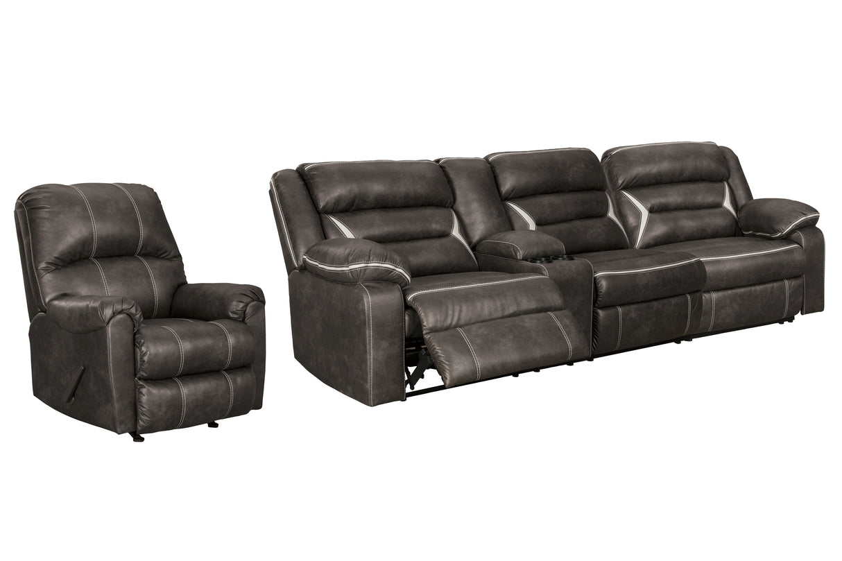 Kincord 2-Piece Sectional with Recliner in Midnight - PKG000832